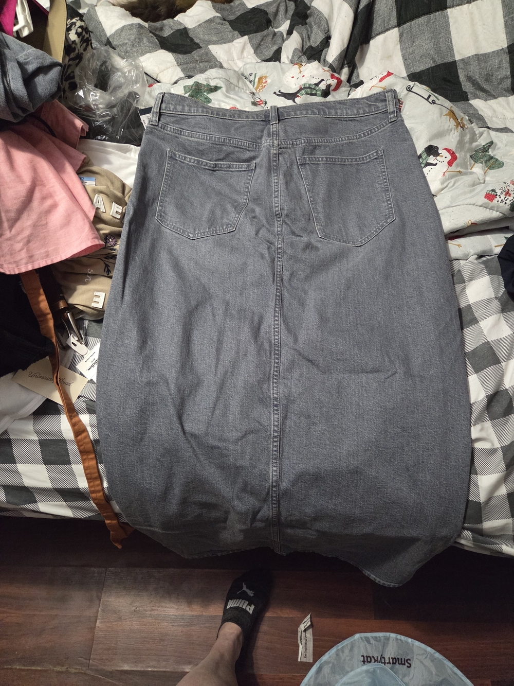 Women Jeans Gray Wide-Leg Skirt - Picture 4 of 5
